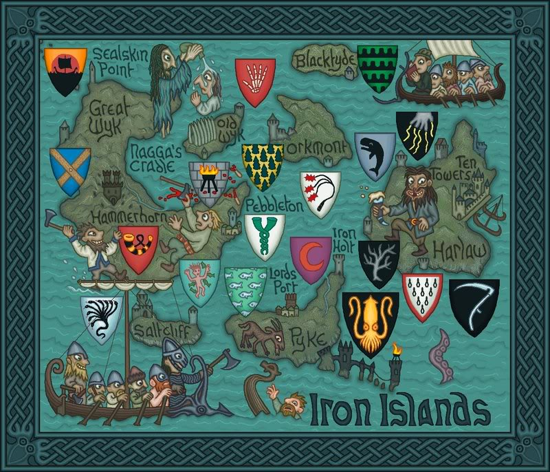 Illustration for article titled Here there be White Walkers in stylized Game of Thrones maps